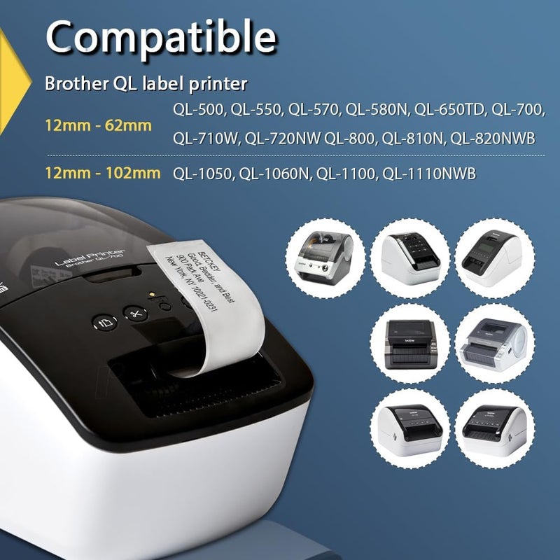 BETCKEY - Compatible Barcode Labels Replacement for Brother DK-1209 (2.4" x 1.1"), Use with Brother QL Label Printers [10 Rolls + 2 Reusable Cartridges] - Image 4